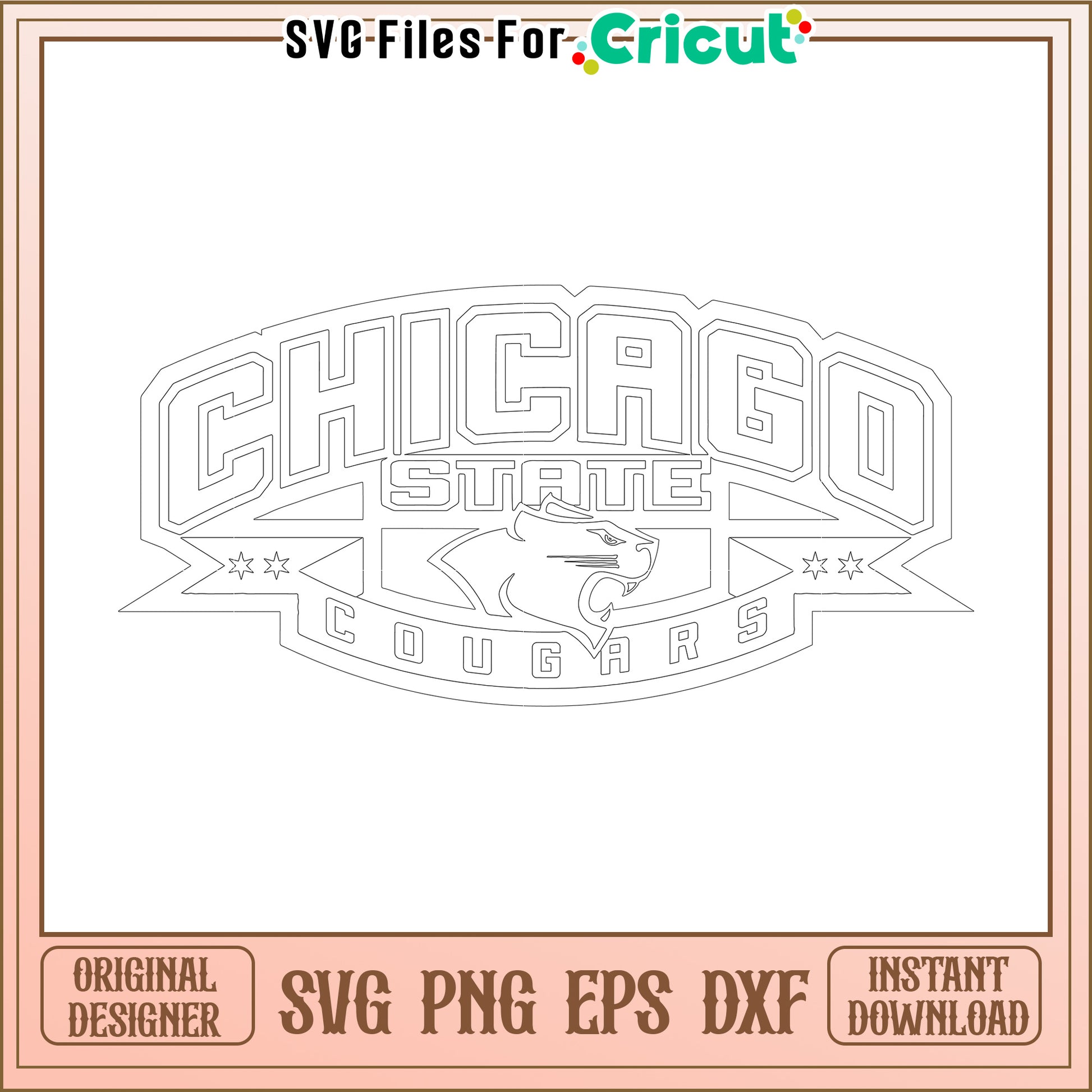 Chicago State Cougars SVG File for Cricut, perfect for sports enthusiasts and crafts