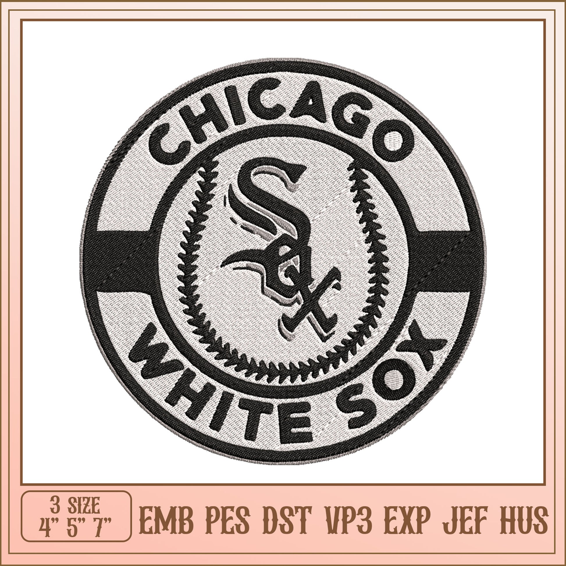 Chicago White Sox Embroidery Design for All Machine Formats