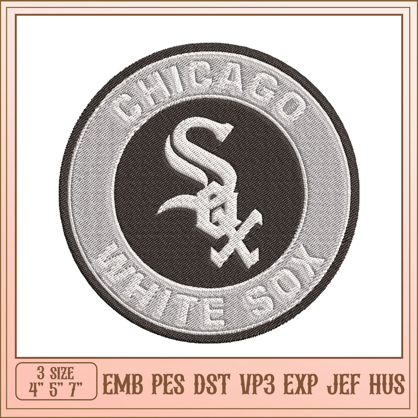 Chicago White Sox Embroidery Design for Big Fan Projects