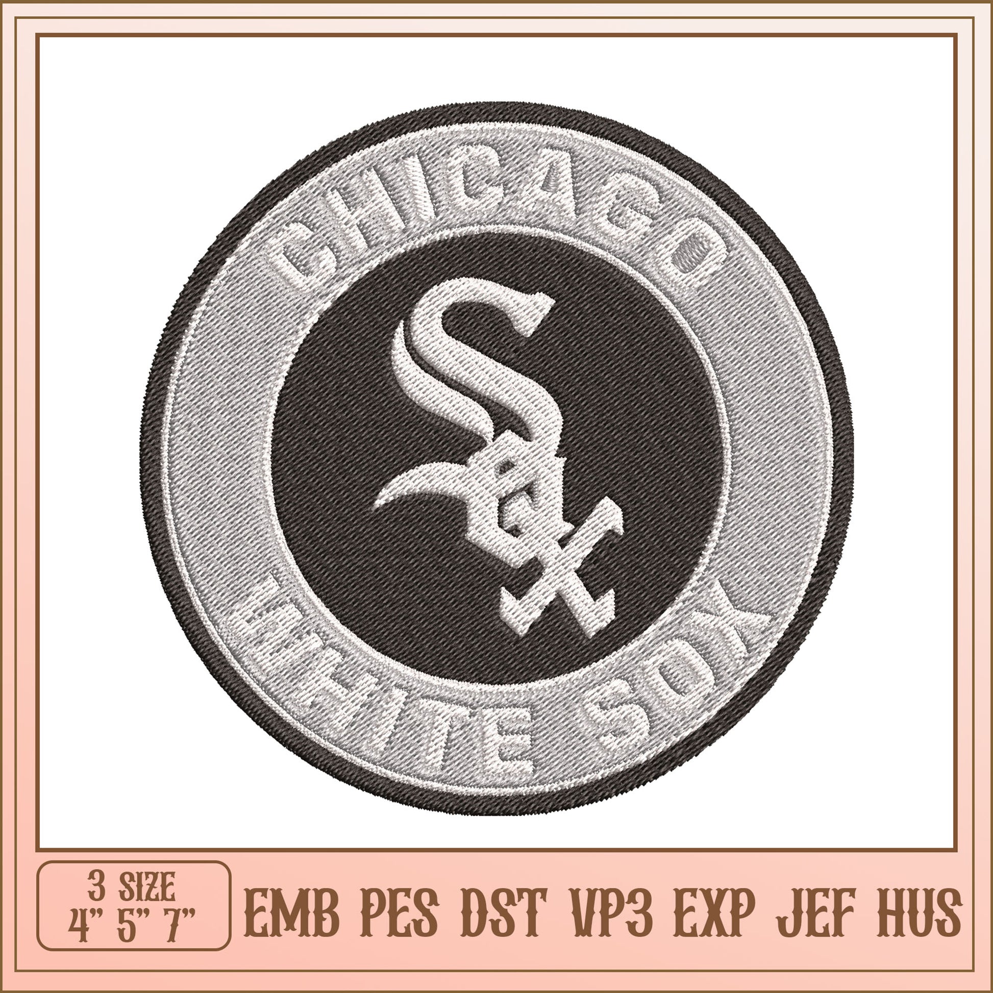 Chicago White Sox Embroidery Design for Big Fan Projects