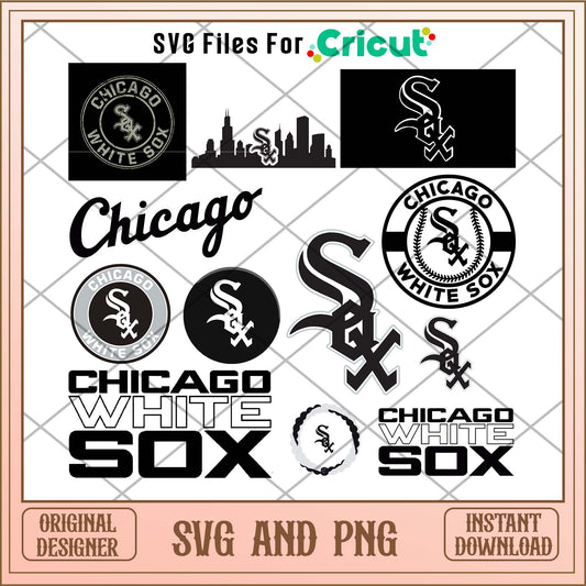 Chicago White Sox svg, Chicago White Sox svg bundle, MLB svg