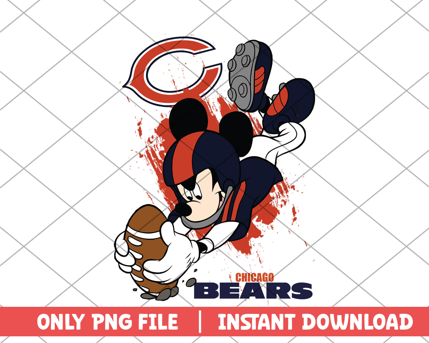 Chicago bears mickey touch down png, chicago bears png