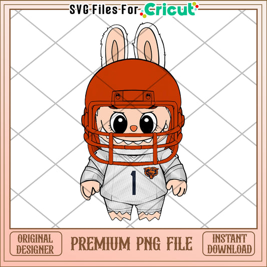 Chicago bears png, nfl labubu png, super bowl png
