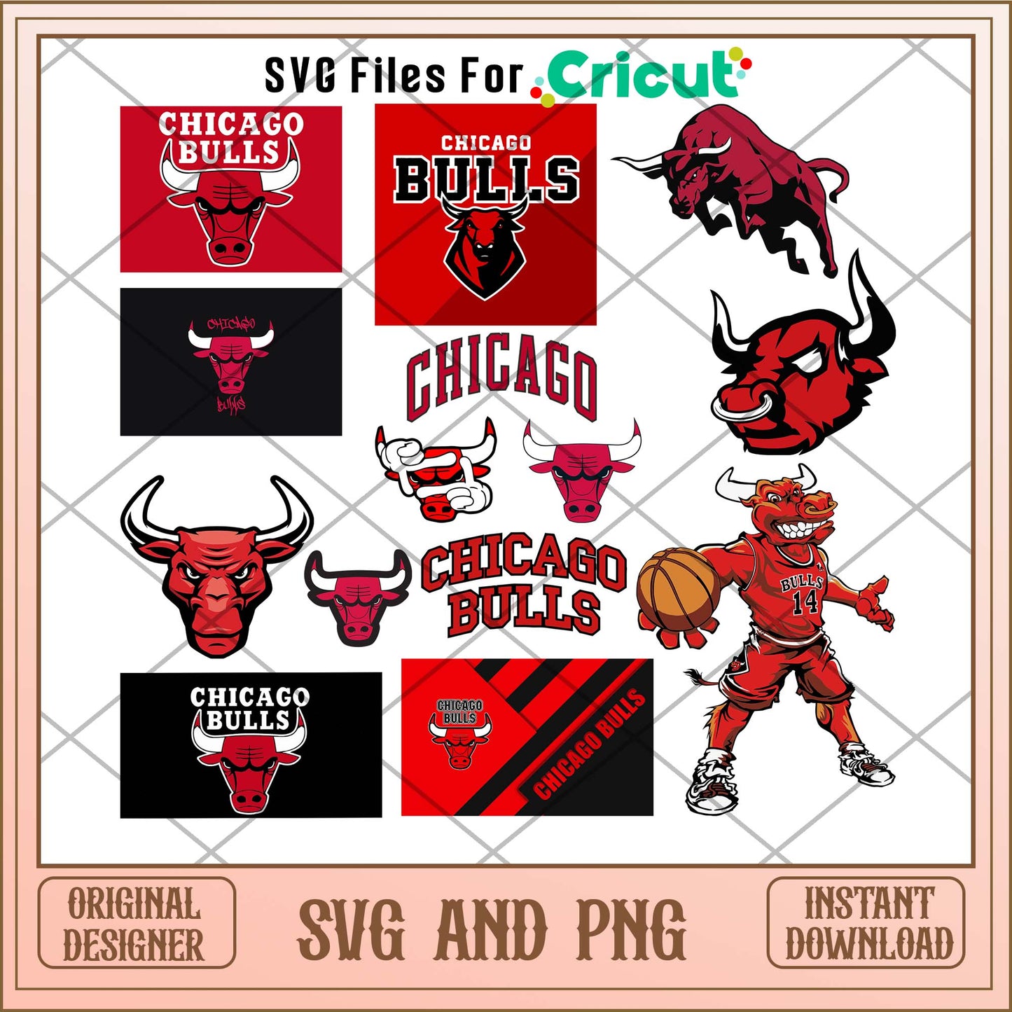 Chicago bulls mascot svg, Chicago bulls svg bundle, NBA svg