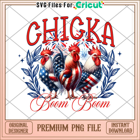 Chicka boom boom png, i love american , 4th of july png