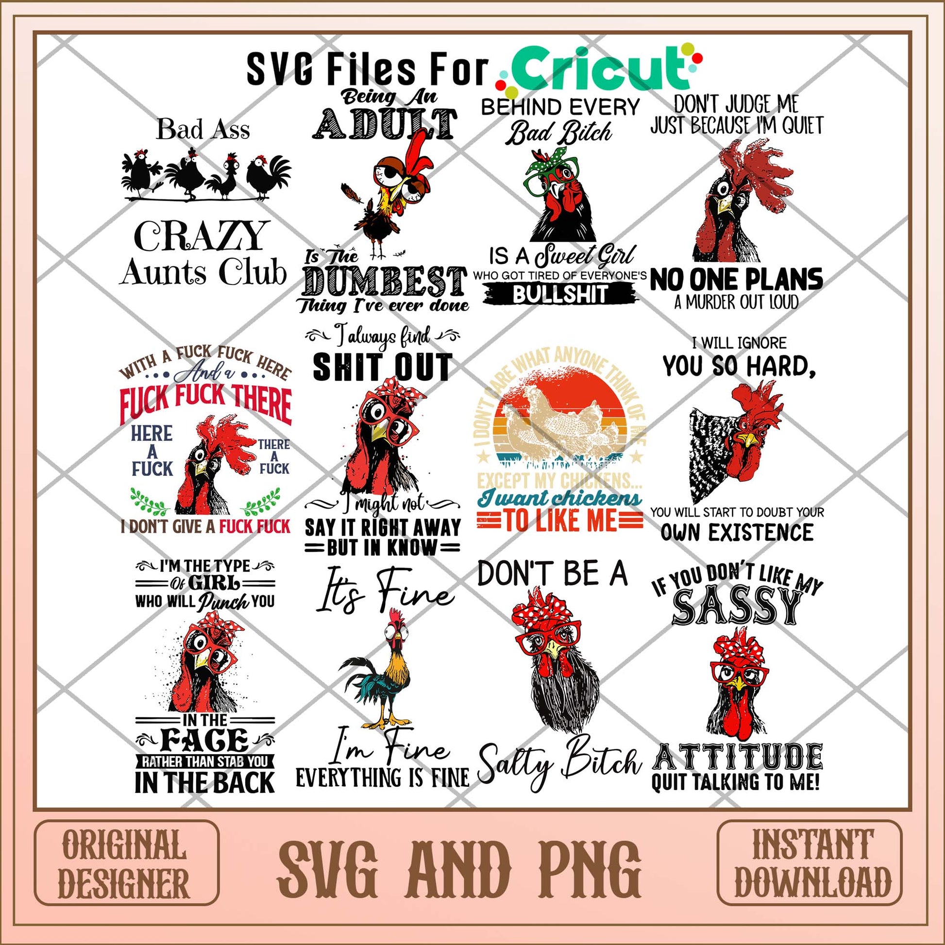 Sassy Chicken spirit svg bundle, Animal svg bundle - Svgfileforcricut