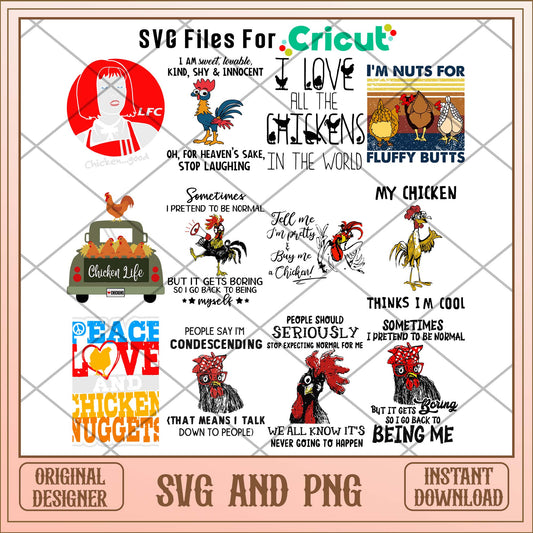 Cool Chicken spirit svg bundle, Animal svg bundle - Svgfileforcricut