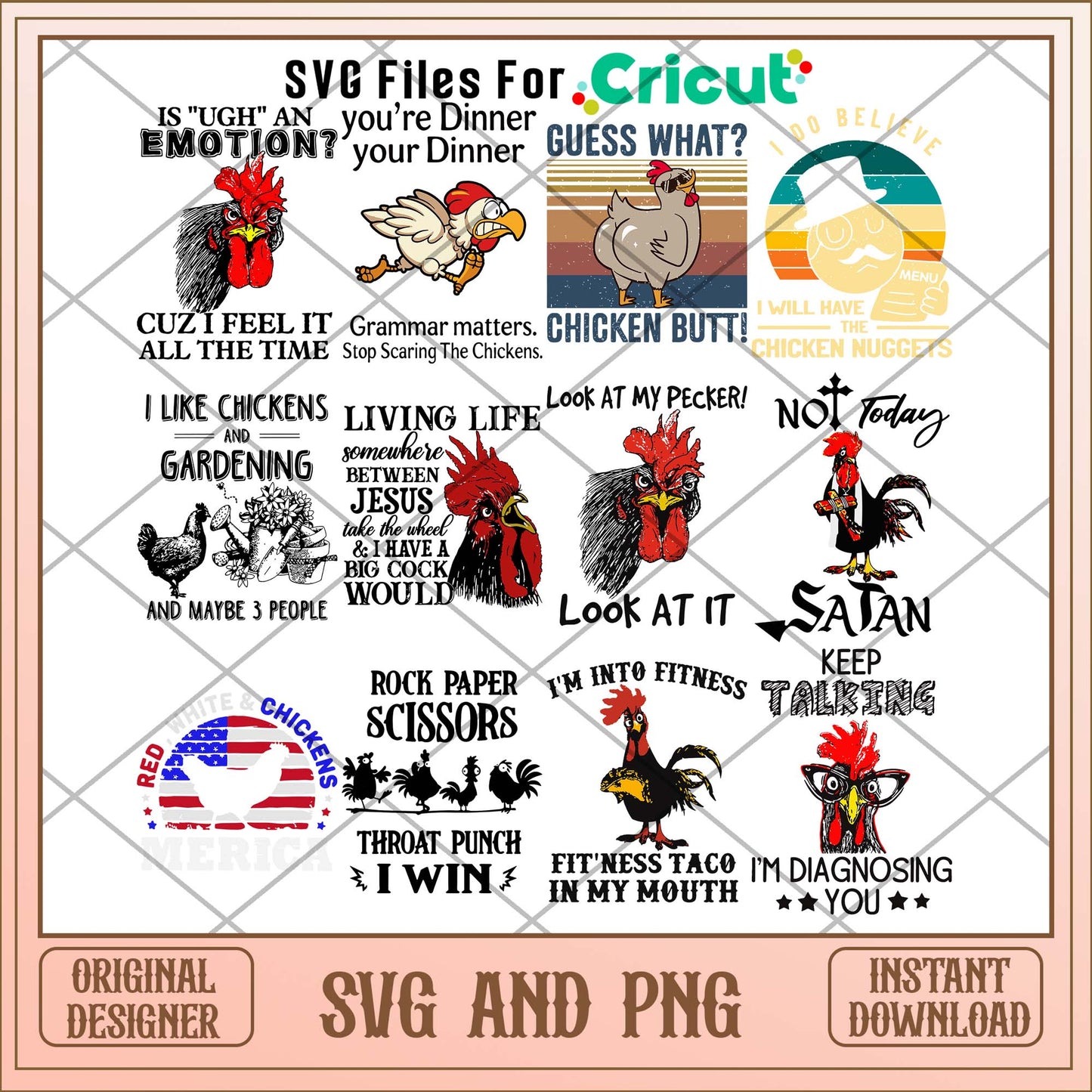 Emotional Chicken spirit svg bundle, Animal svg bundle - Svgfileforcricut