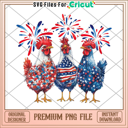 Chicken celebration day png, independence vibes png, patriotic theme png