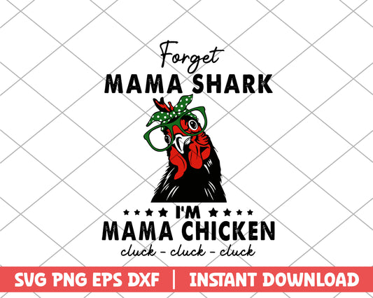 Chicken forget mama shark farm house svg