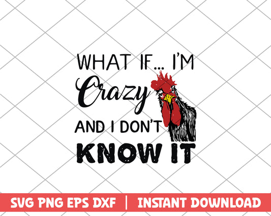 Chicken what if I'm crazy farm house svg