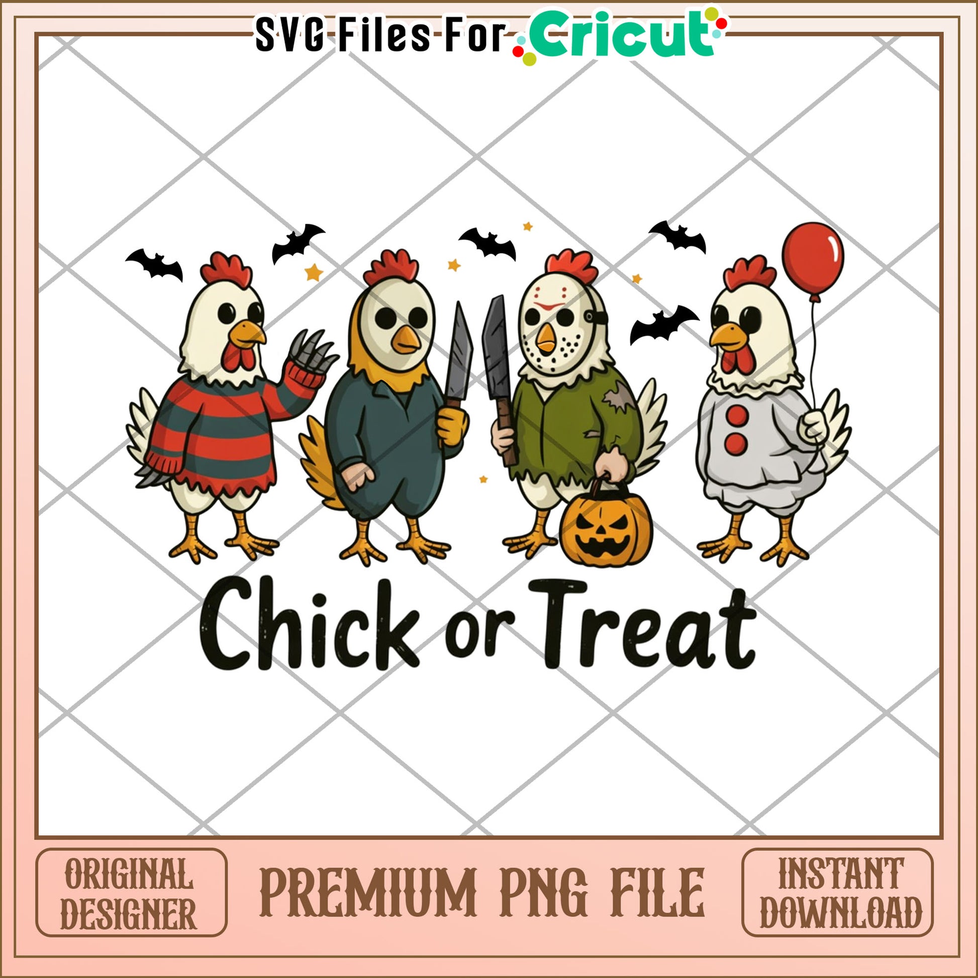 Chick or treat png, halloween design png, horror halloween png