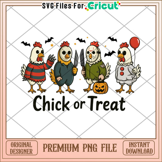 Chick or treat png, halloween design png, horror halloween png