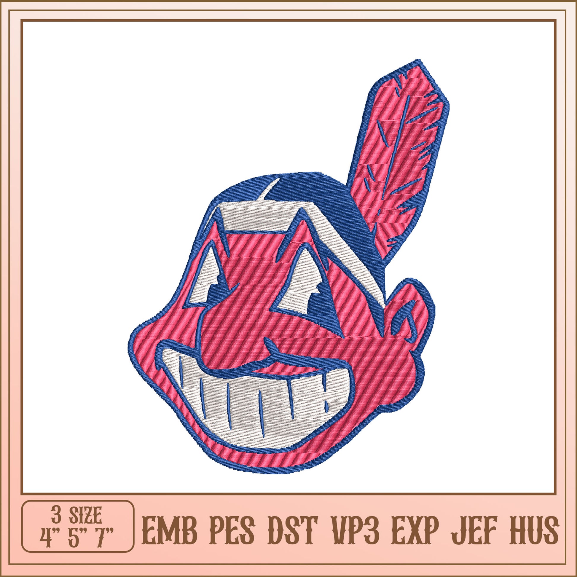Chief Wahoo Embroidery Design