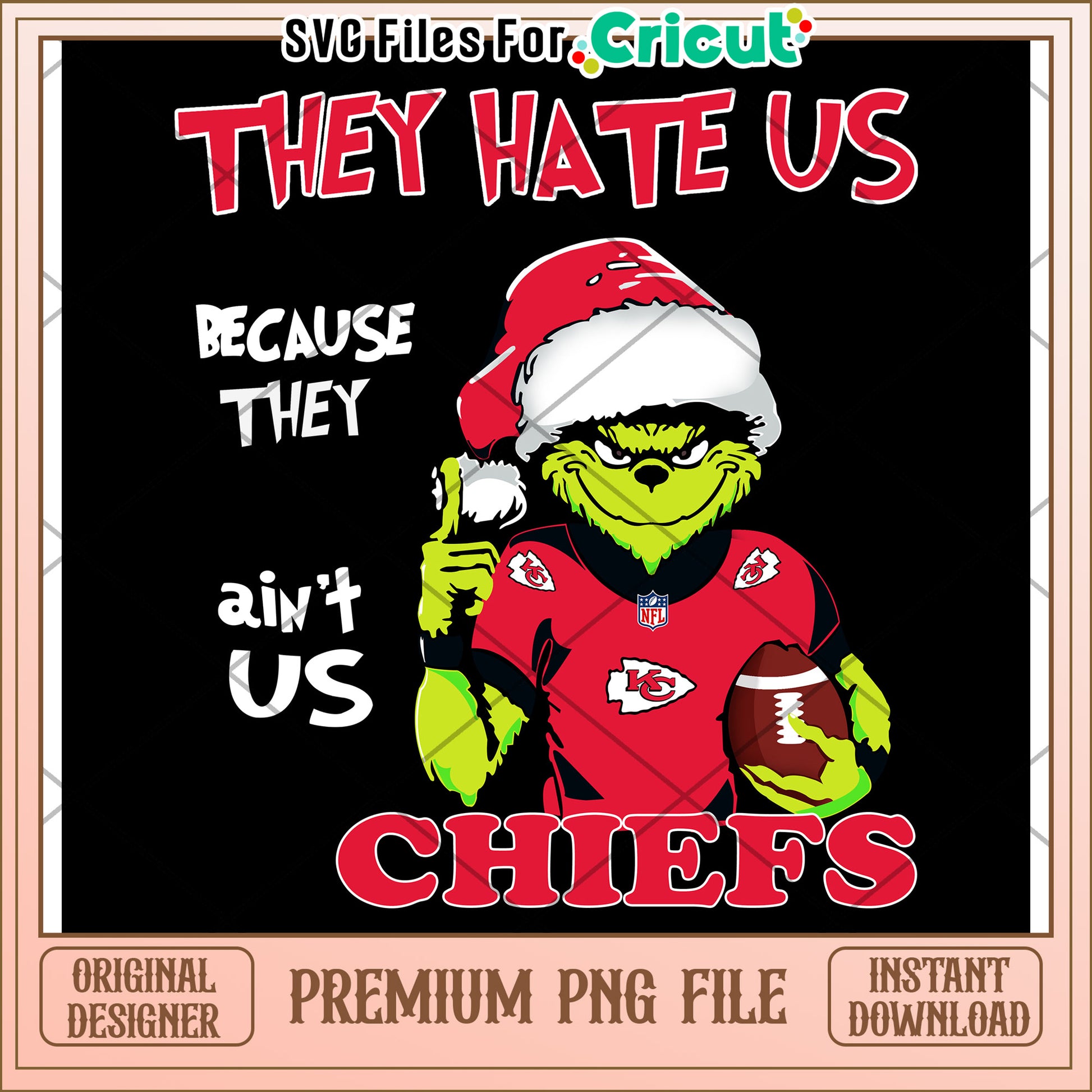 Chiefs Grinch Design for Cricut, Perfect for Holiday Crafts