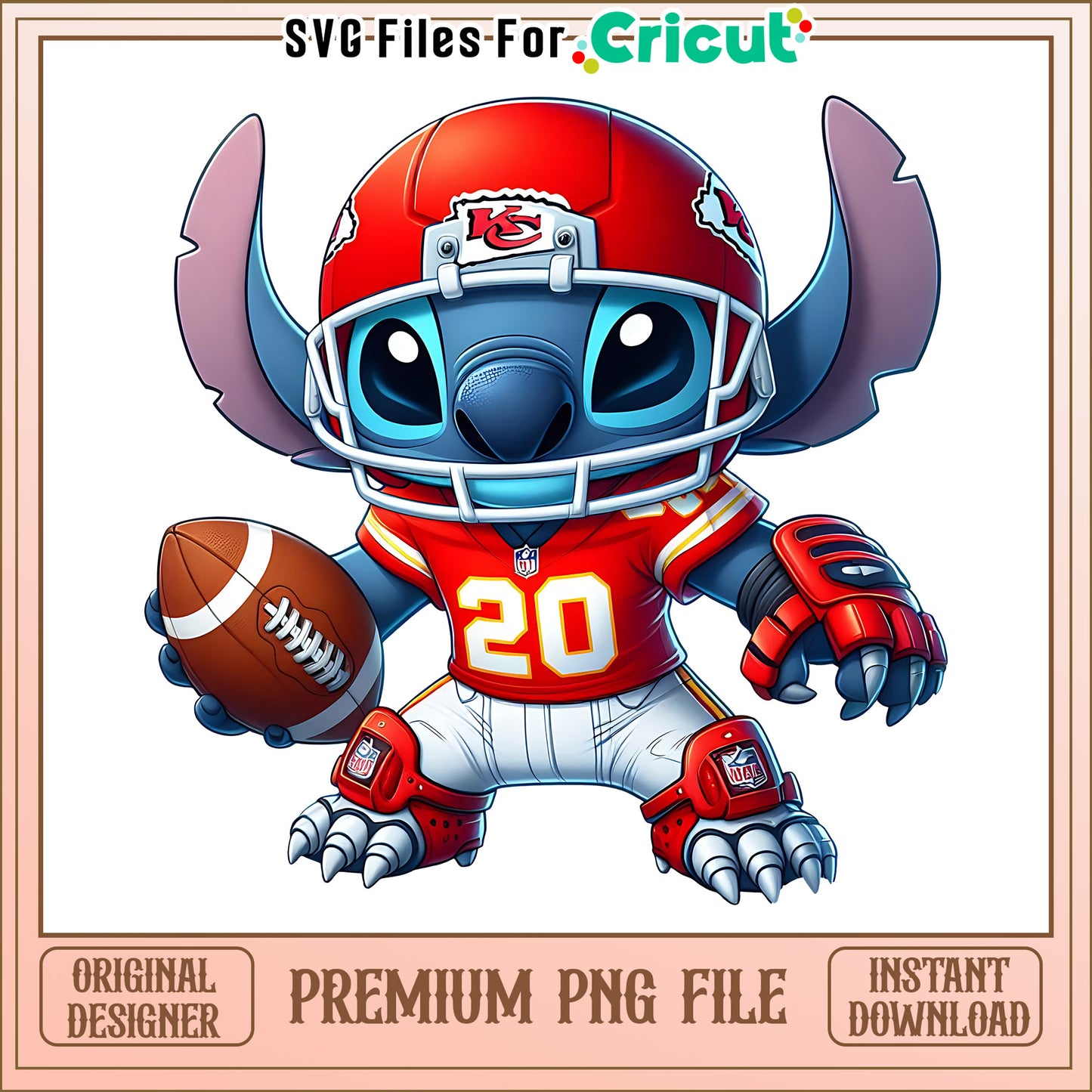 Chiefs Stitch and rugby ball png, Kansas City Chiefs png, NFL png