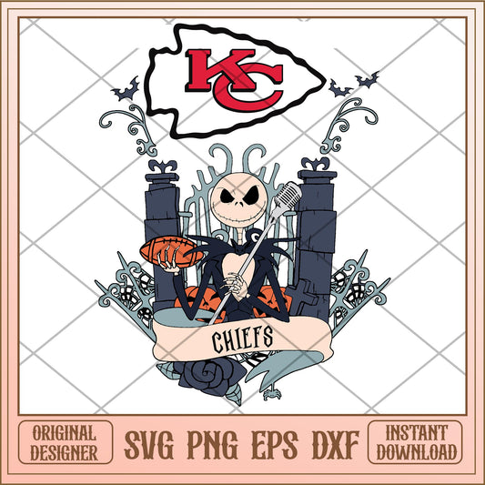 Chiefs Jack Halloween bundle svg, The Nightmare Before Christmas Svg, digital download