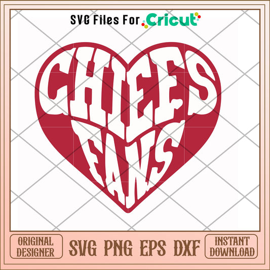 Chiefs fans heart svg, kansas city chief svg, new nfl svg