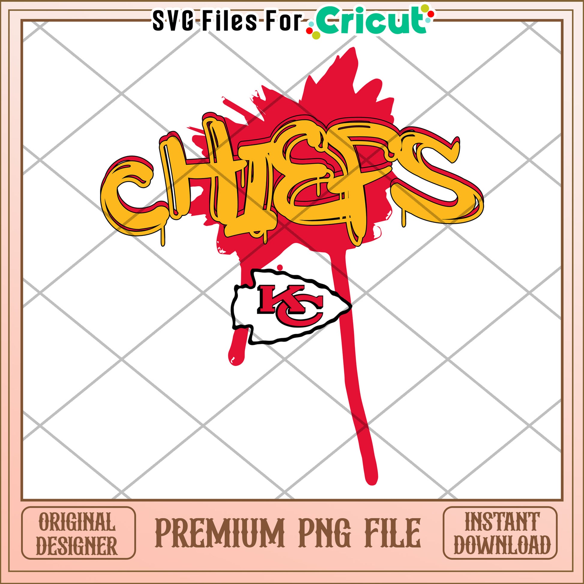 Chiefs logo design for Cricut crafting, ideal for sports fans