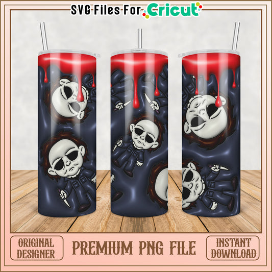 Chilling Horror Tumbler Design PNG for DIY Projects