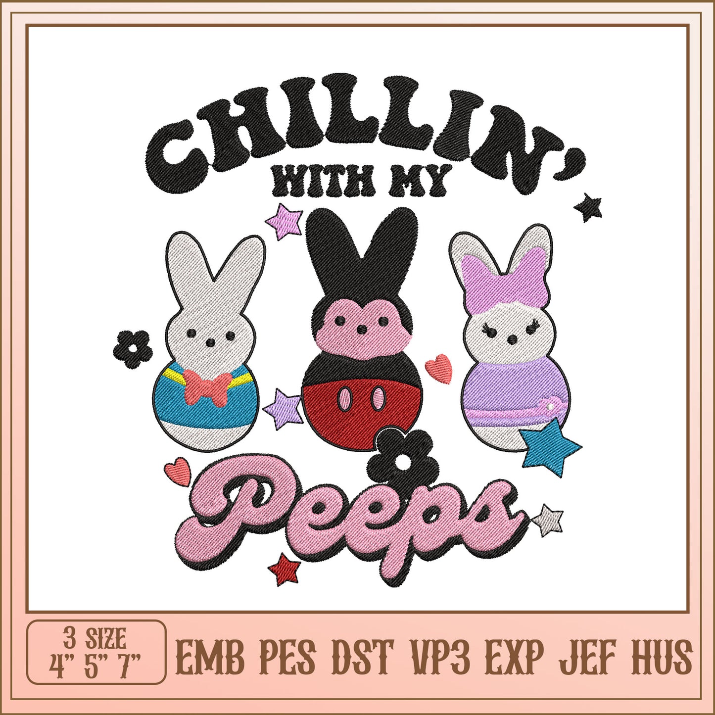 Chillin with My Peeps Embroidery