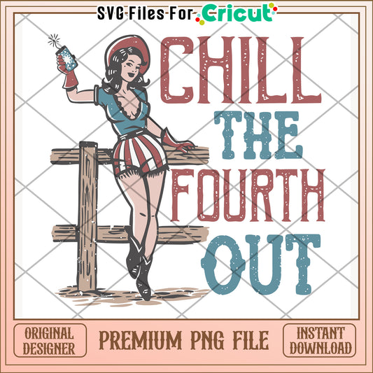 Chill the fourth out png, relaxed vibe png, summer fun png