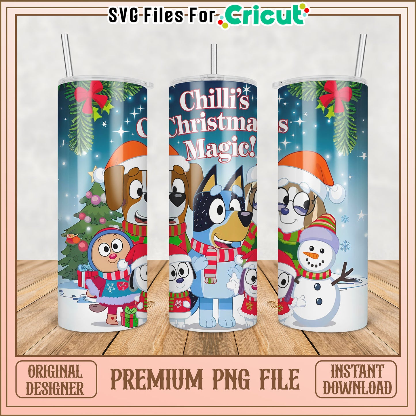 Chillys Christmas Magic PNG Tumbler Design