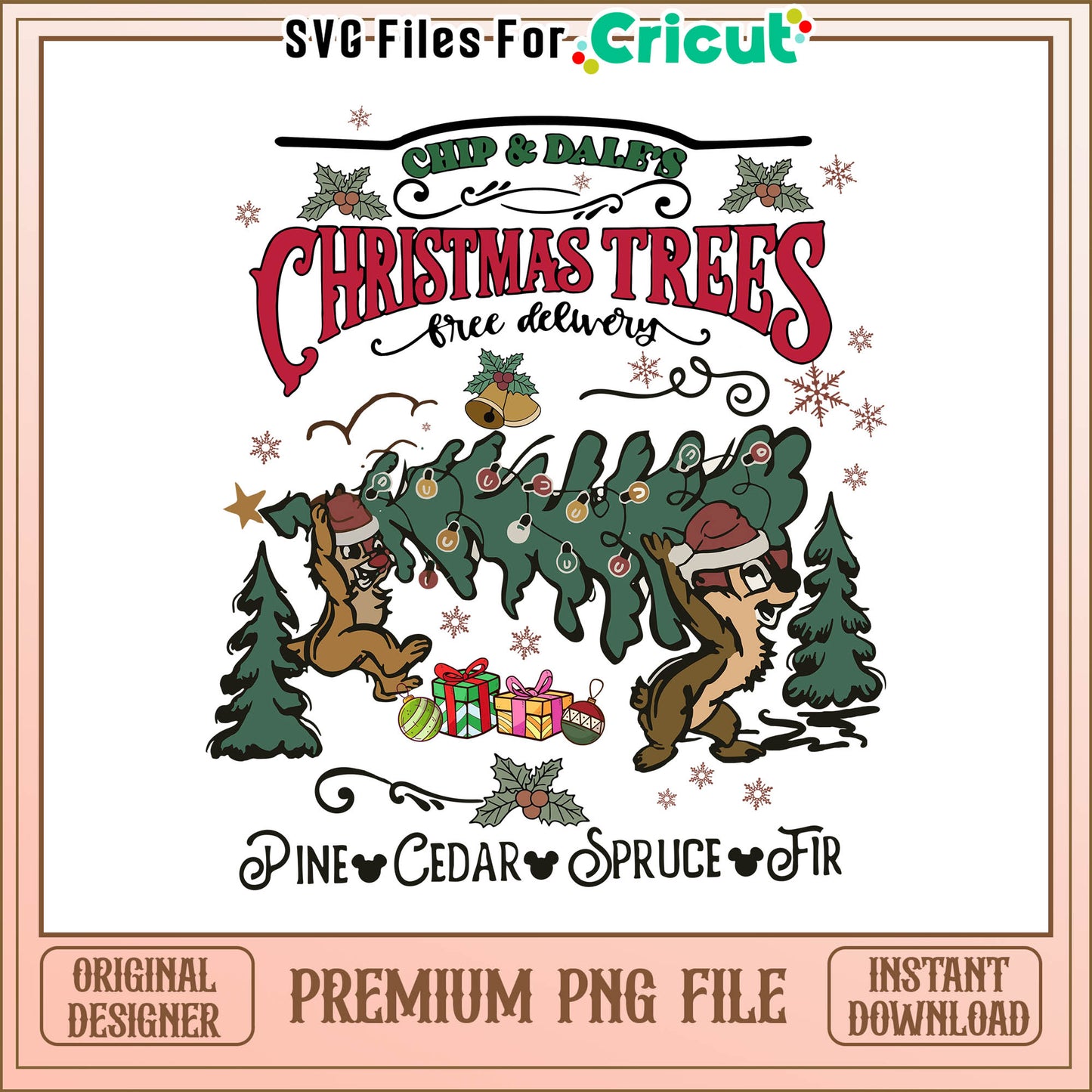 Chip and dale's christmas tree png, animation disney christmas movies​ png