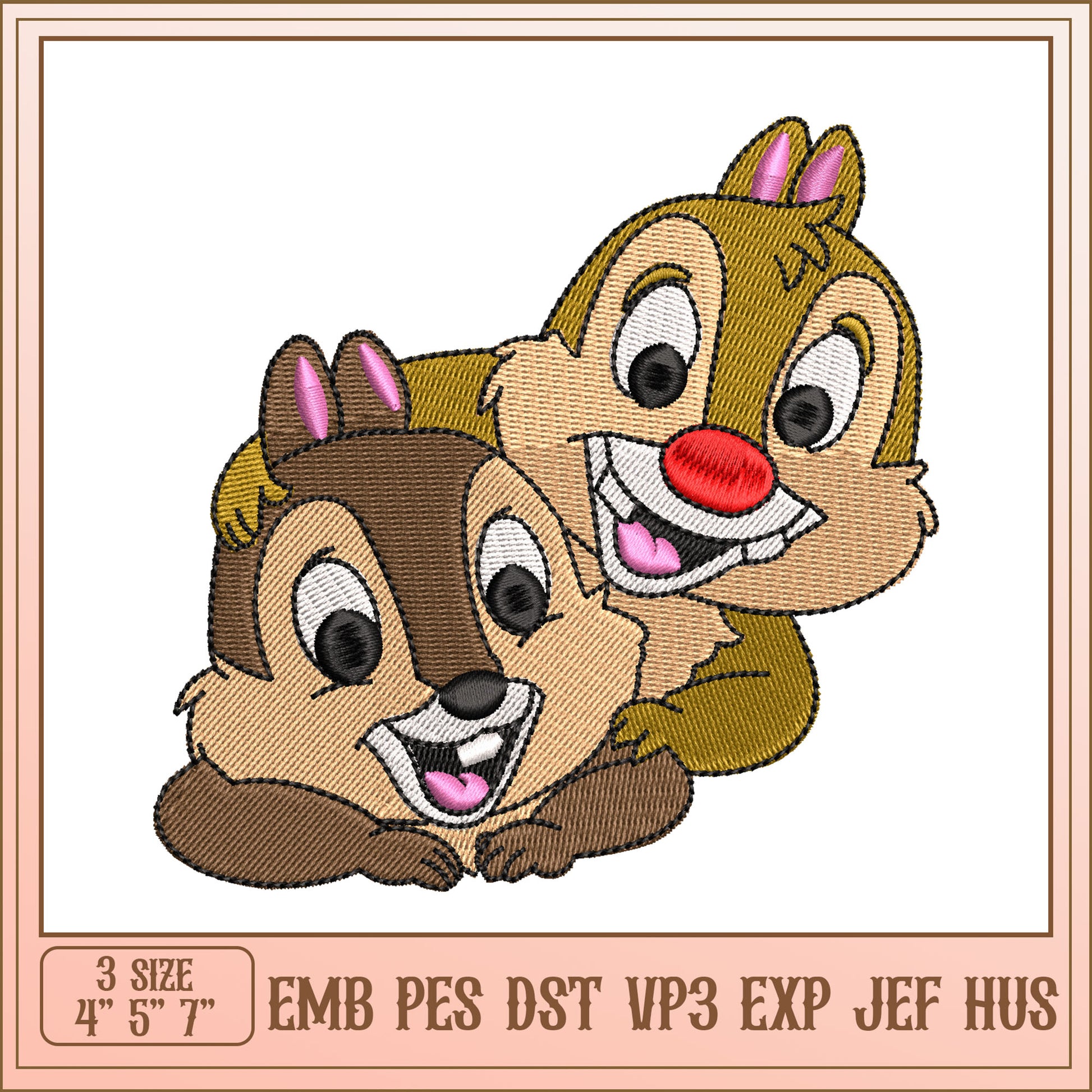 Chipmunk Embroidery Design