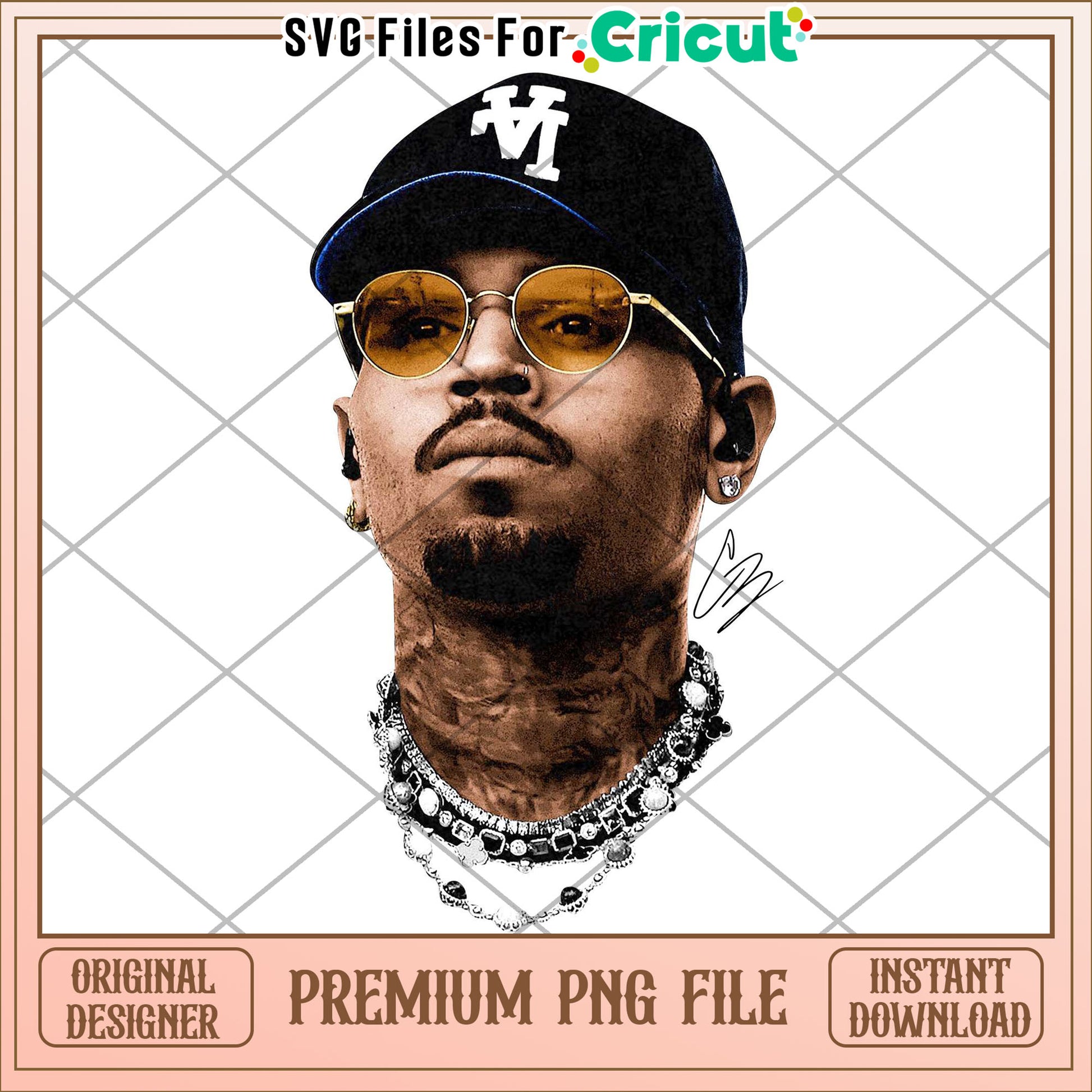 Chri brown front white png, rnb artist design png, music star style png