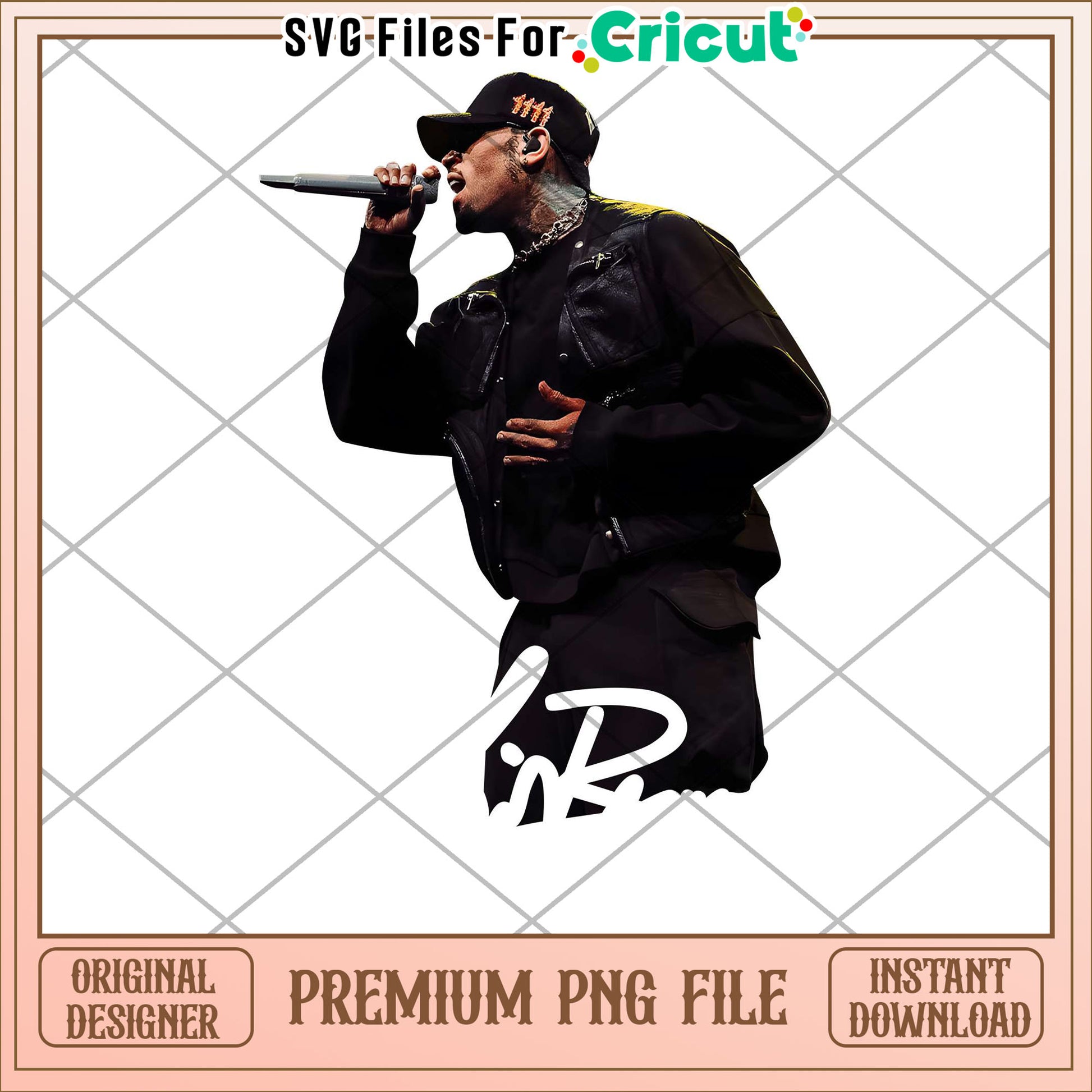 Chris brown front black png, rnb singer design png, hip hop style png