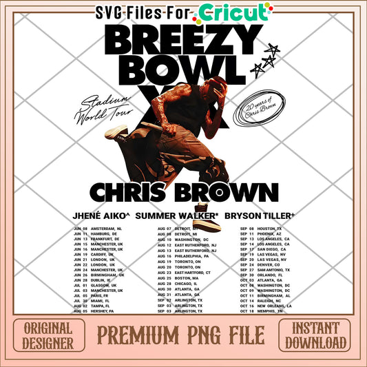Chris brown world tour png, rnb concert design png, hip hop event graphic png