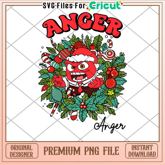 Christmas Anger PNG Design Instant Download