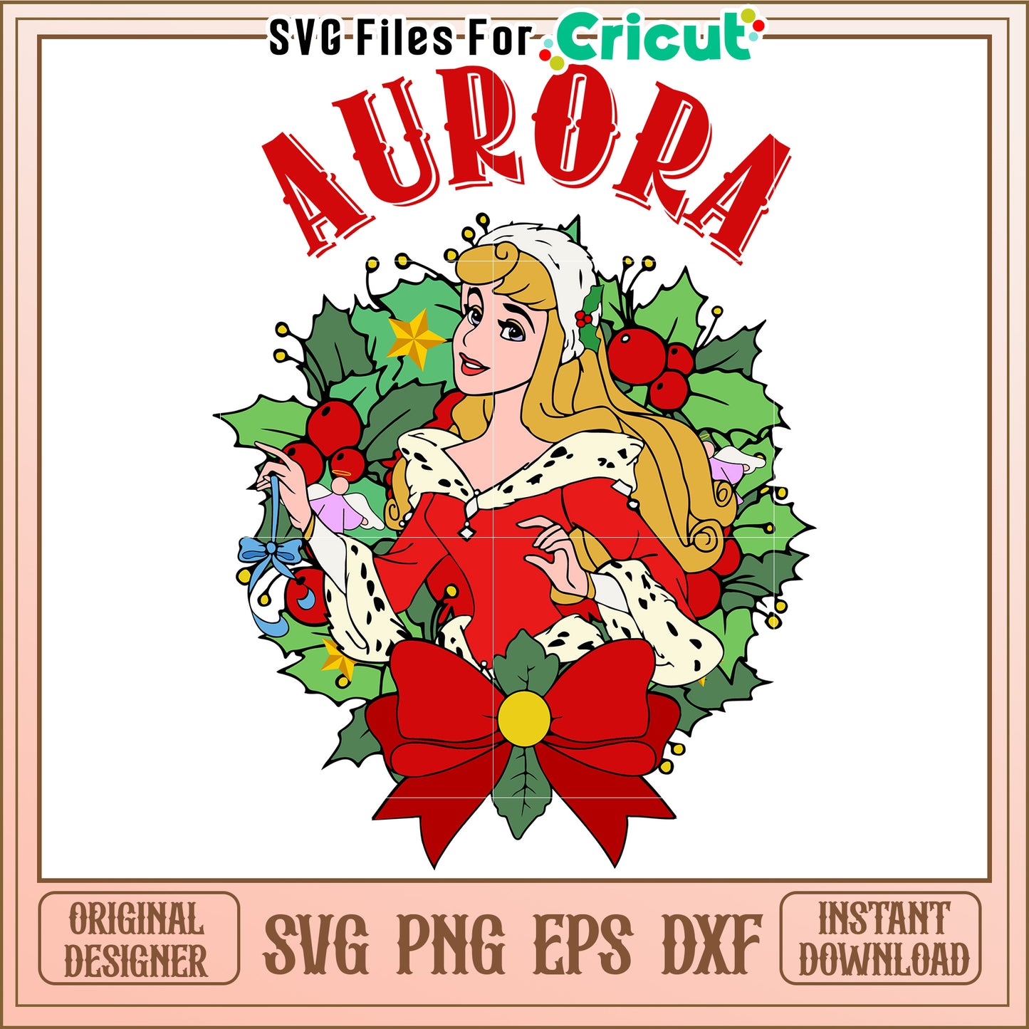 Christmas Aurora SVG Design Instant Download