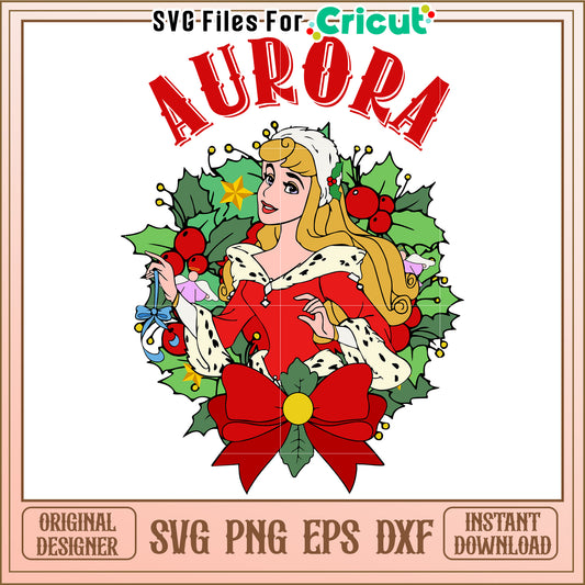 Christmas Aurora SVG Design Instant Download