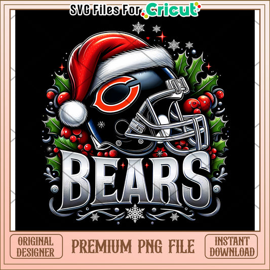 Christmas Bears Helmet PNG File, Perfect for Holiday Crafts