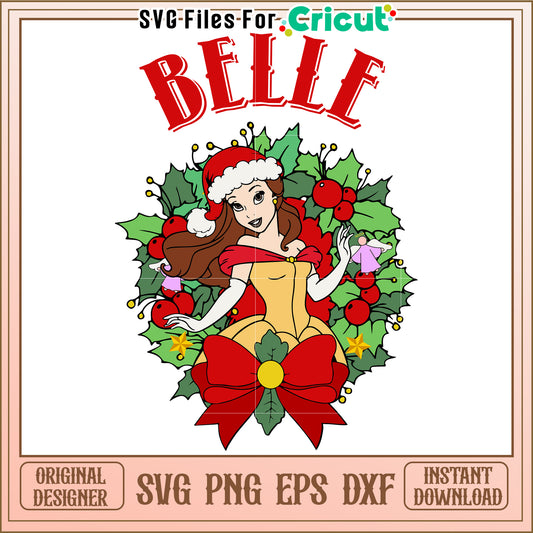 Christmas Belle SVG Design Instant Download