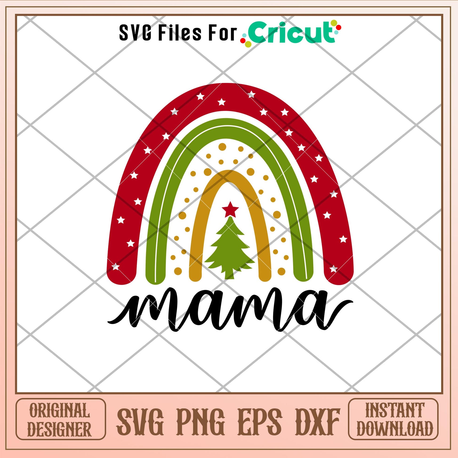 Christmas Boho Rainbow Mama, Christmas Boho Rainbow Mama Svg