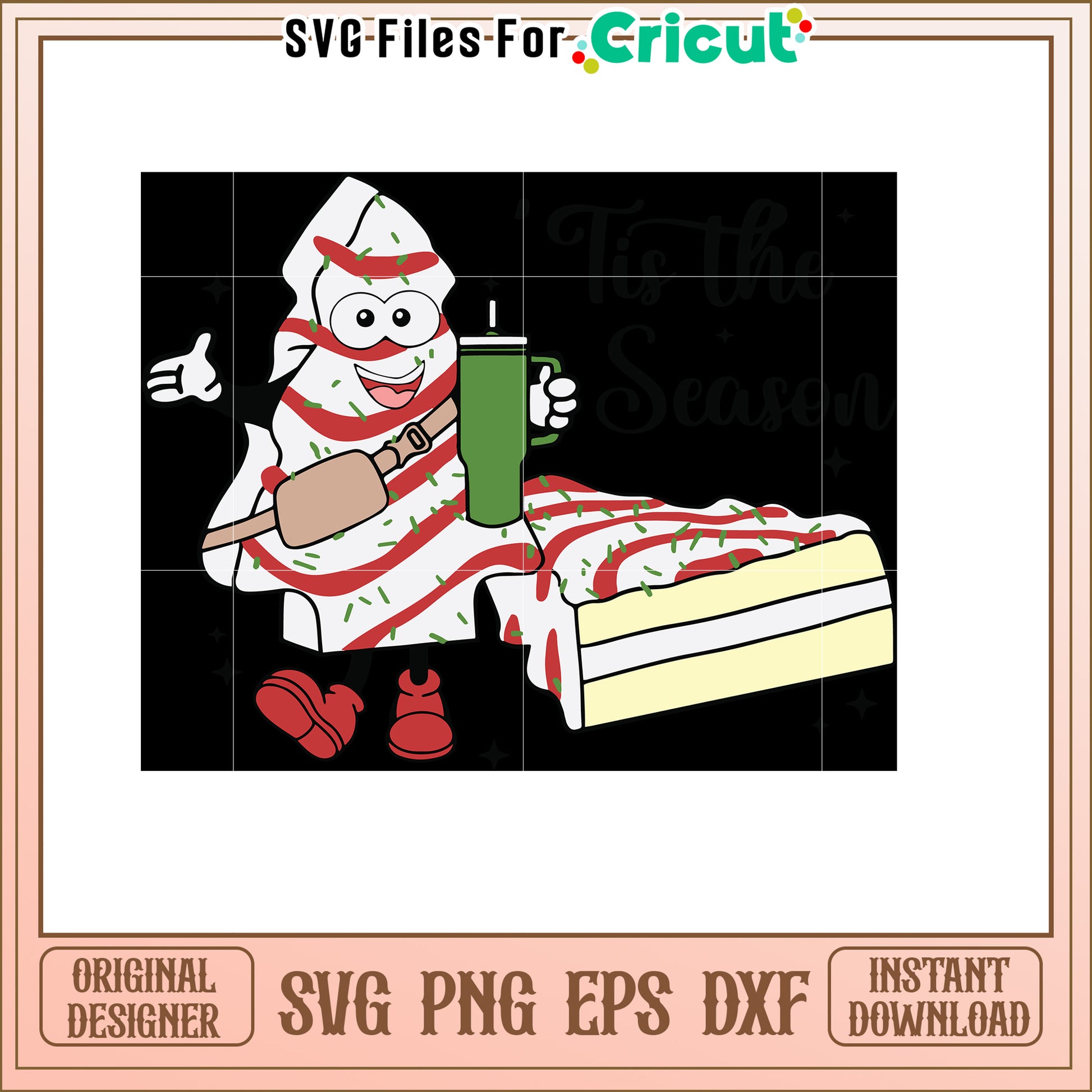 Christmas Candy Cane SVG Cake Design