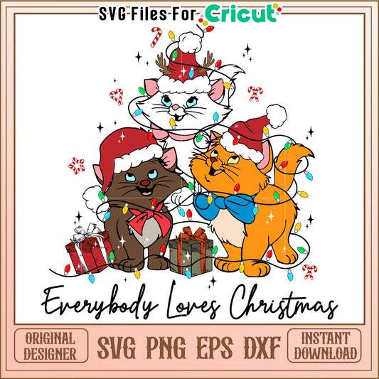 Christmas Cats SVG Design Instant Download
