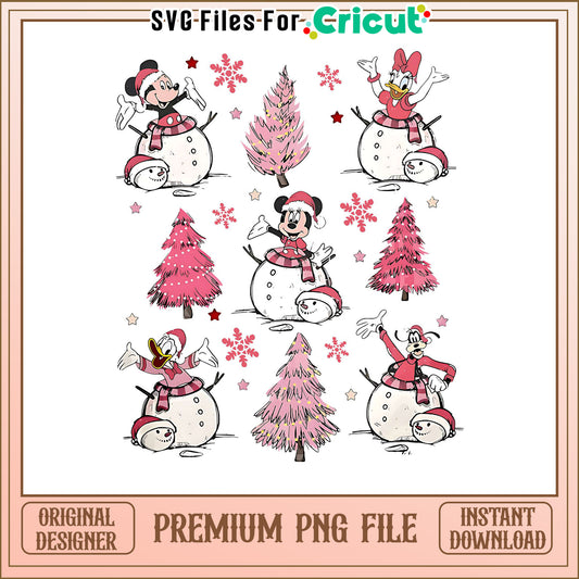 Christmas Characters PNG File, Snowmen and Trees for Cricut Projects