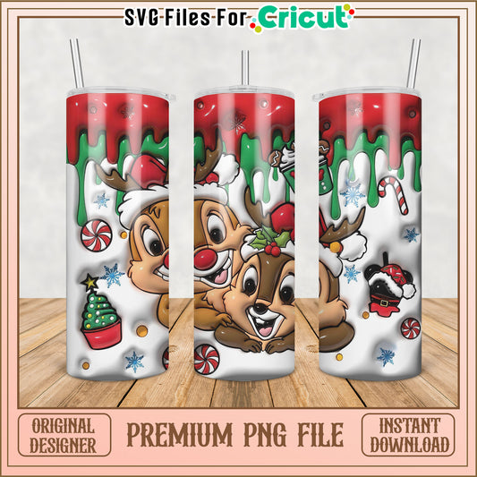 Christmas Chipmunk PNG Sublimation Design