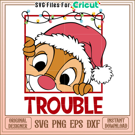 Christmas Chipmunk SVG Design Instant Download
