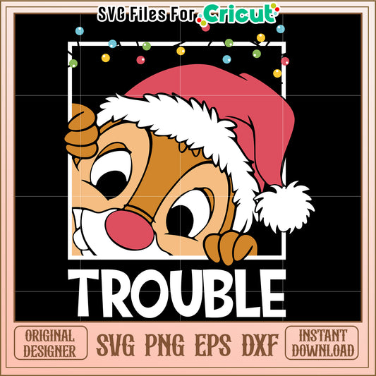 Christmas Chipmunk Trouble SVG Design