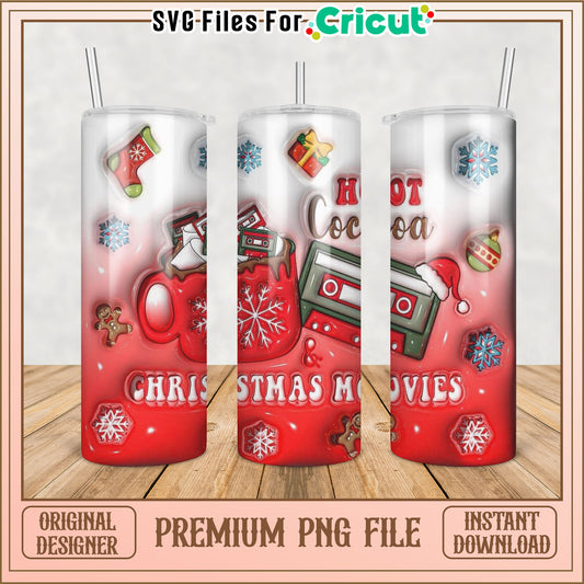 Christmas Cocoa Tumbler PNG Sublimation