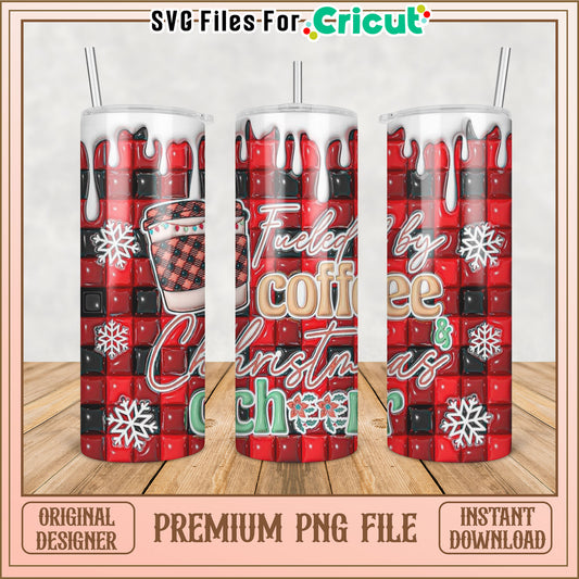 Christmas Coffee Tumbler PNG Design for Cricut Projects Download