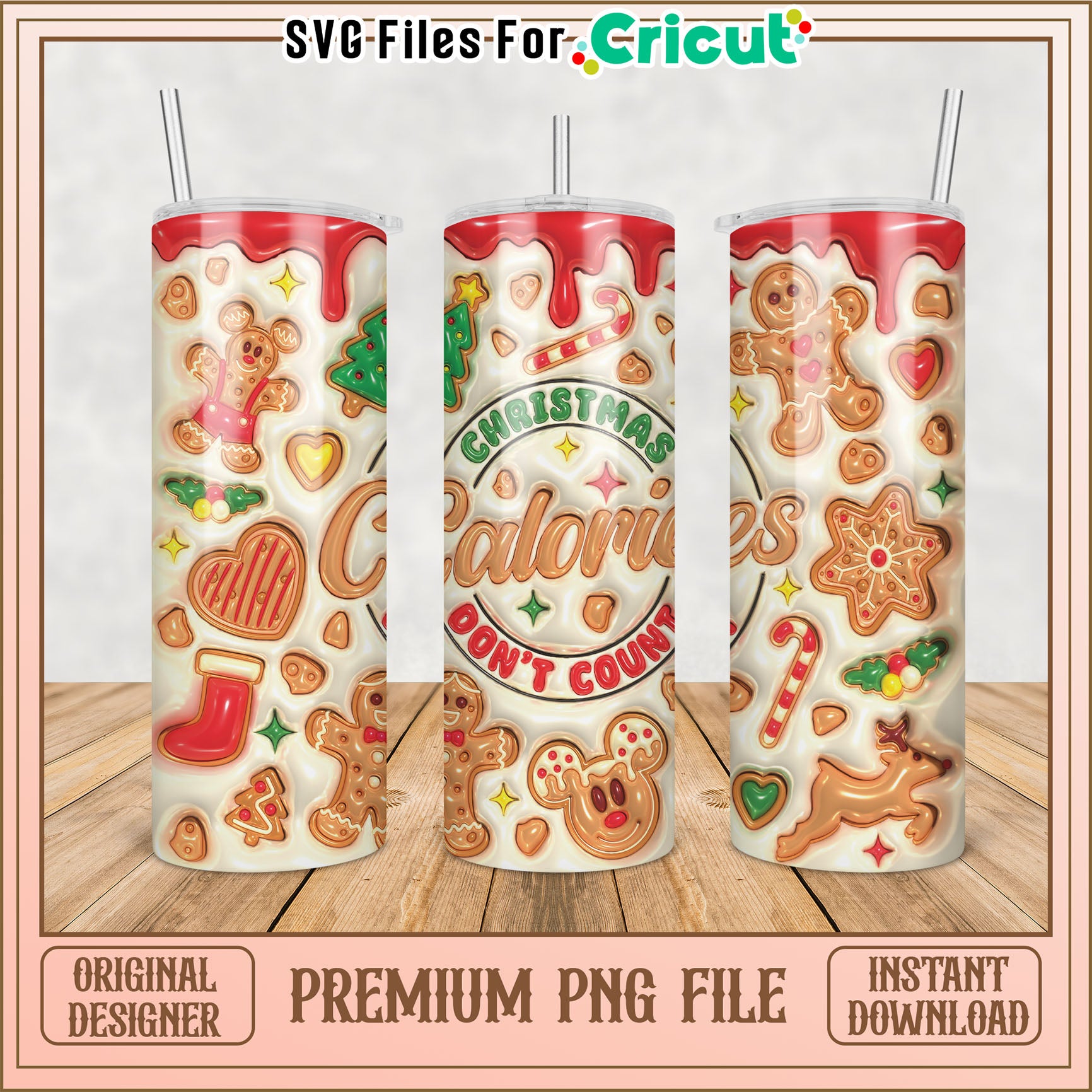 Christmas Cookies Tumbler PNG Design