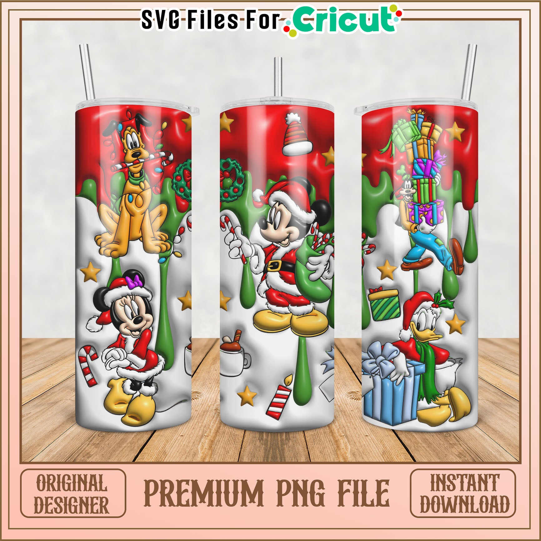 Christmas Disney Tumbler PNG Sublimation