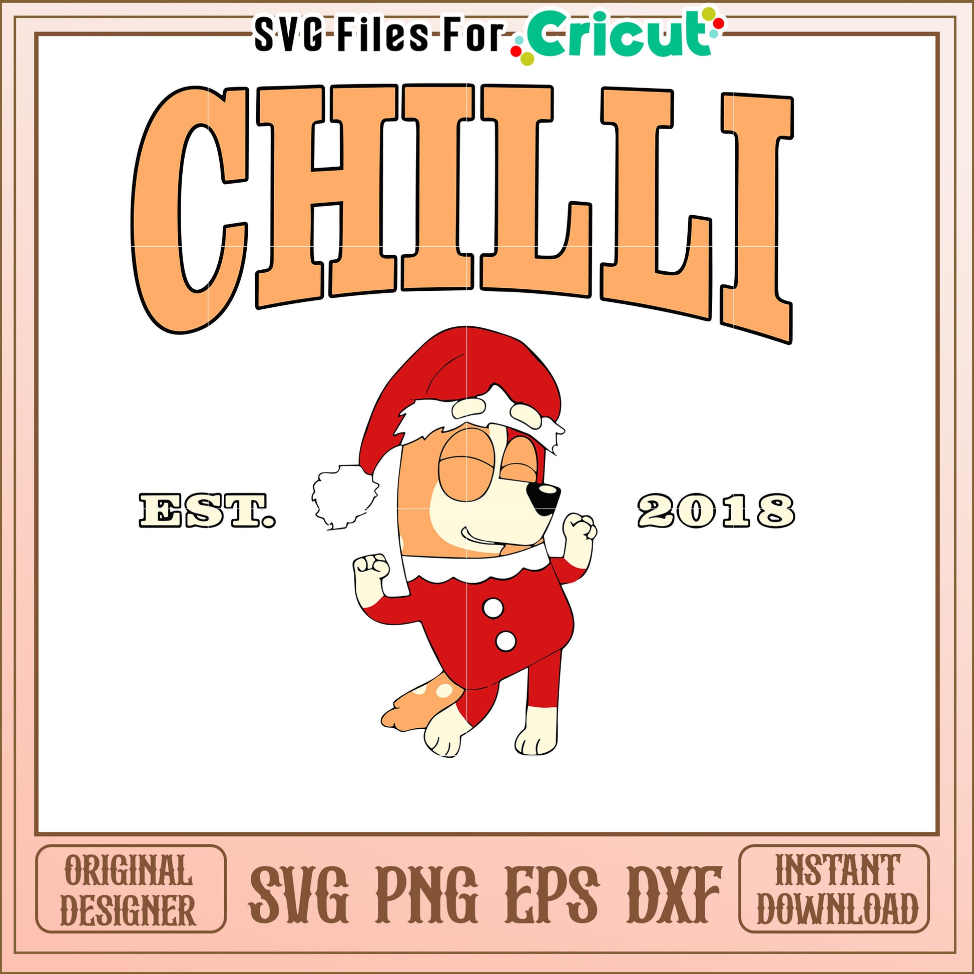 Christmas Dog SVG Design Chilli 2018