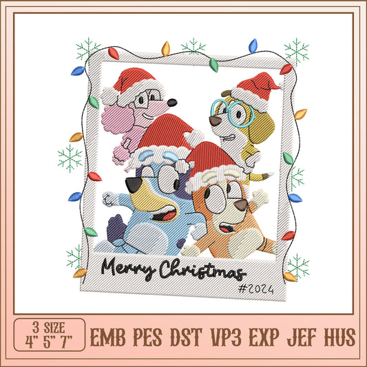 Christmas Dogs Embroidery Design